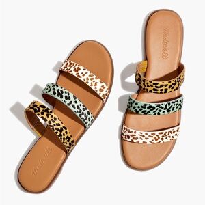 Madewell Ilana Animal Print Festival Slide Sandal in Calf Hair
